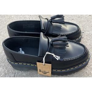 Doc Martens Black Leather Adrian Quad Tassel Loafers 8 Mens/ 9 Women NWOB
